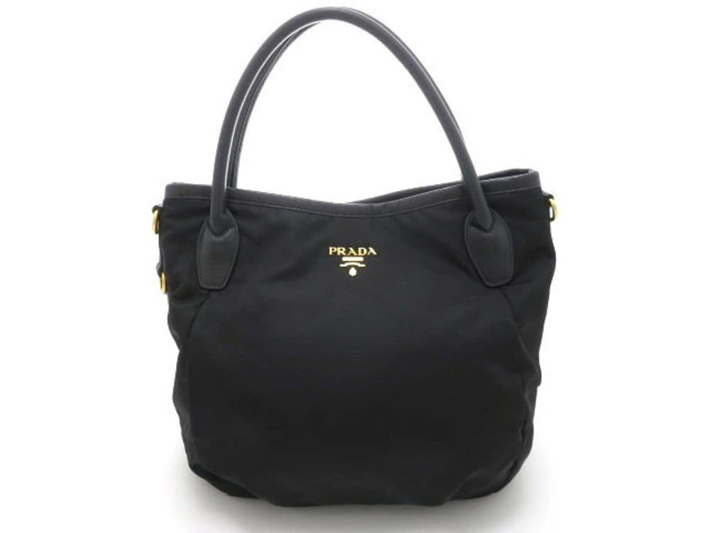 Prada shoulder bag black calfskin